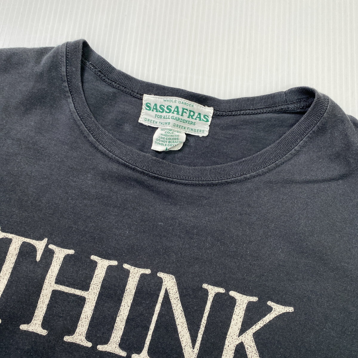 SASSAFRAS ササフラス 半袖Tシャツ L ブラック 黒 THINK & CHOP_画像3