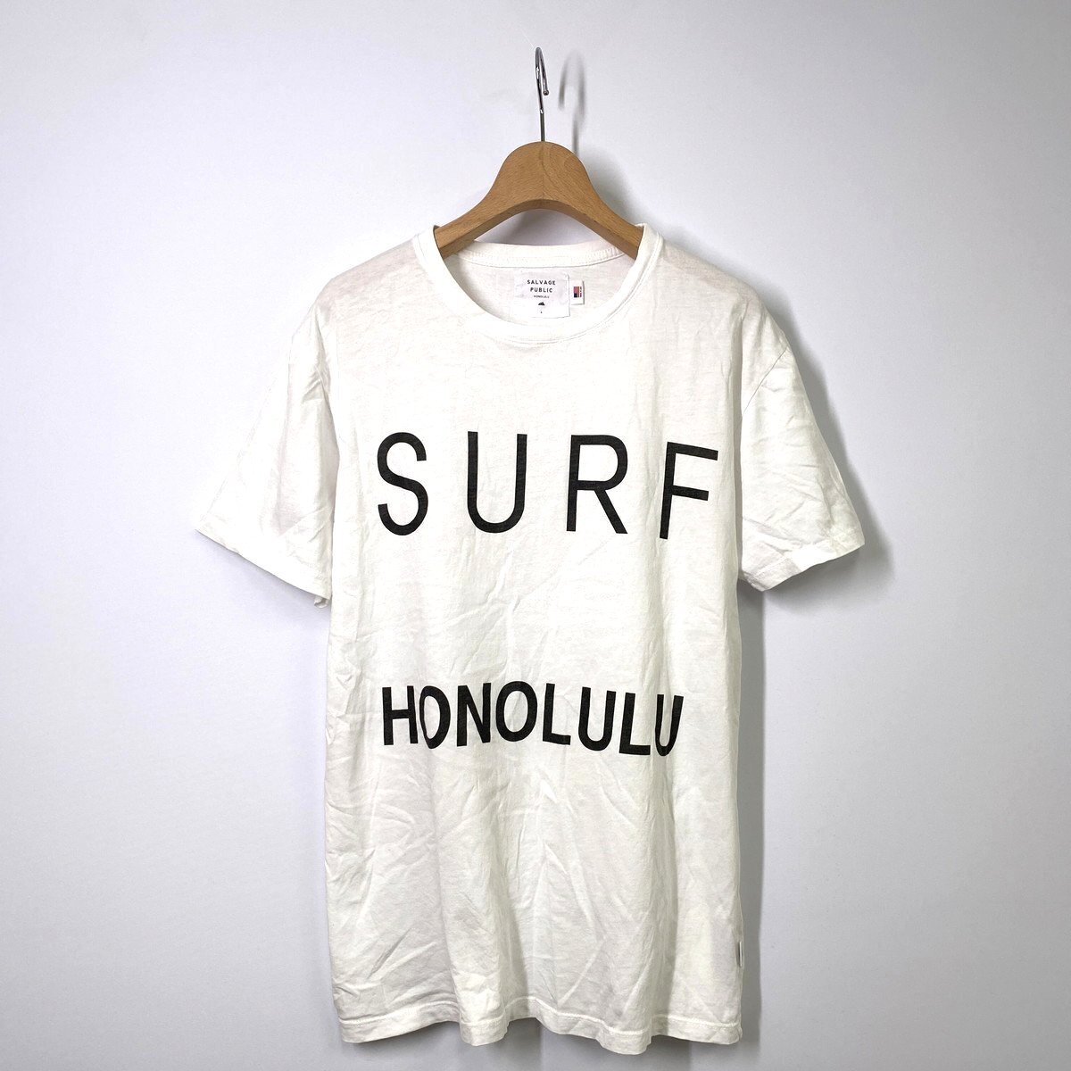 SALVAGE PUBLIC サルベージパブリック 半袖Tシャツ S ホワイト 白 SURF HONOLULUの画像1