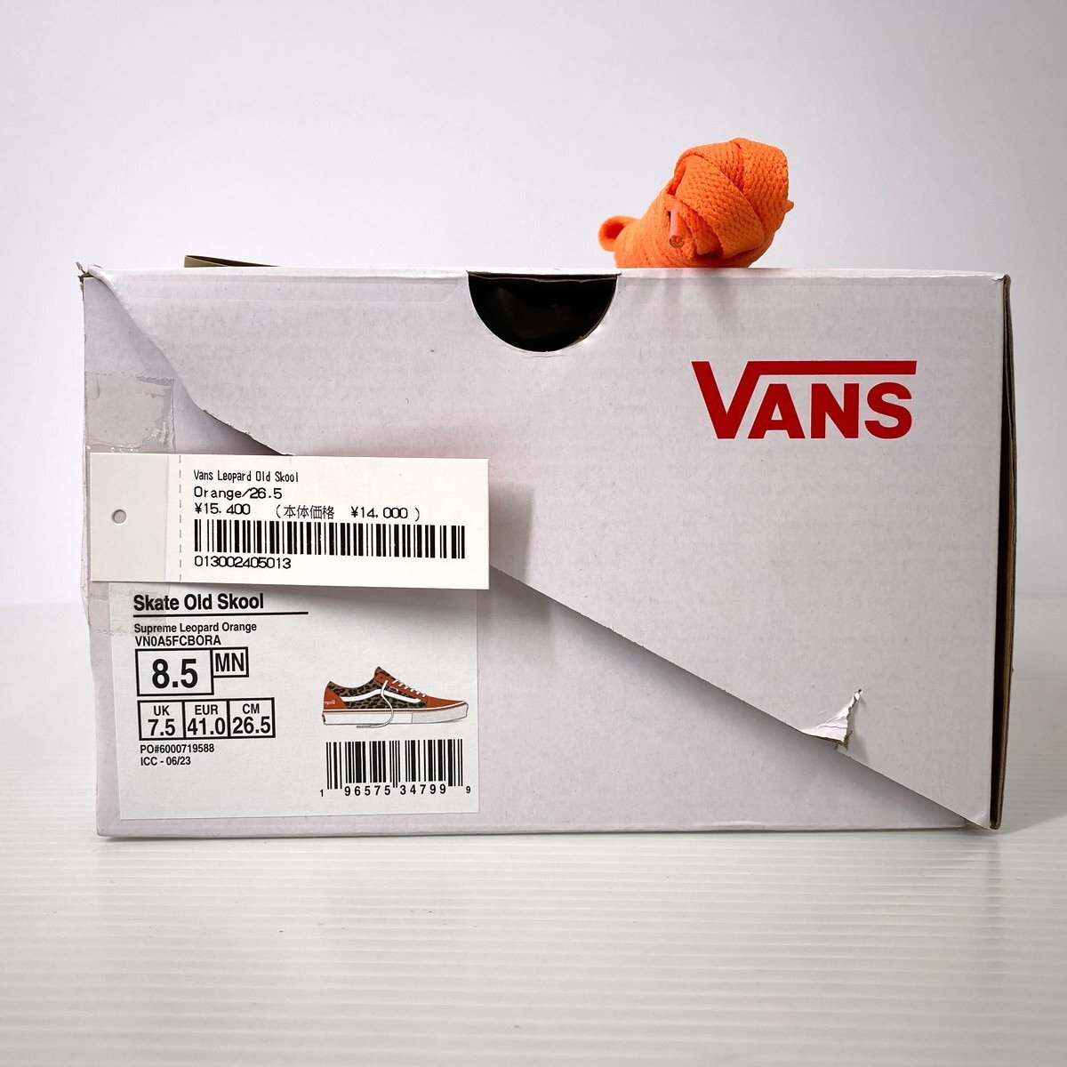 【26.5cm 23AW】Supreme × VANS LEOPARD OLD SKOOL レオパード オールドスクール オレンジ 豹柄 スエード スニーカー シュプリーム バンズの画像6