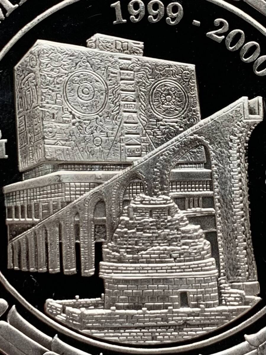 メキシコ　1999～2000年　ミレニアムシリーズ　10ペソ 大型プルーフ銀貨（直径48mm）_画像4