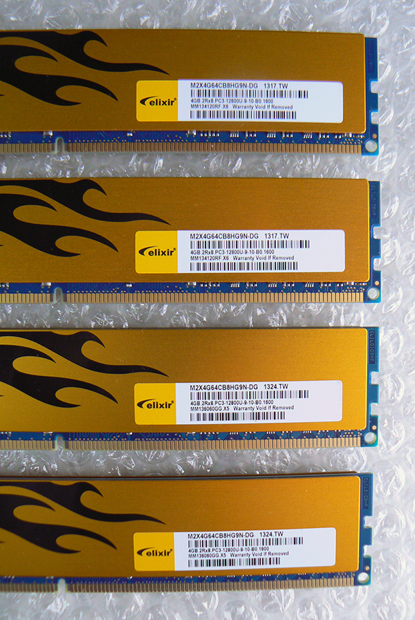 デスクトップメモリー DDR3 PC3-12800 CFD エリクサー Elixir W3U1600HQ-4G 4GB×4枚 計16GB 動作確認済み 1317/1324の画像3