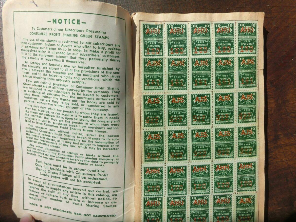 1930年〜50年代 ビンテージ スタンプブック CONSUMERS Green Stampsの画像3
