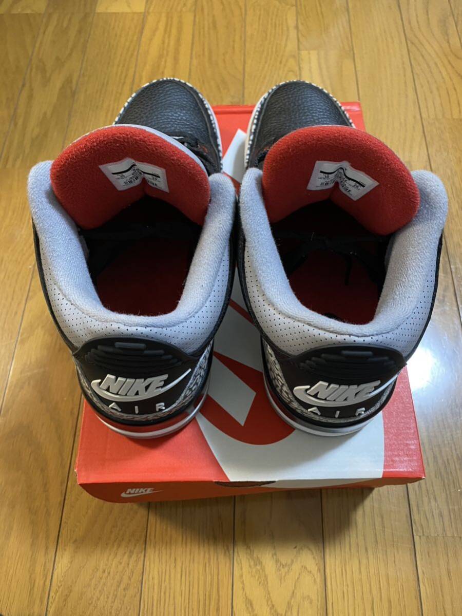 美USED！NIKE AIR JORDAN 3 RETRO OG BLACK CEMENT US10 28.0cm ナイキ　エアジョーダン　3 レトロ　OG　ブラックセメント_画像4