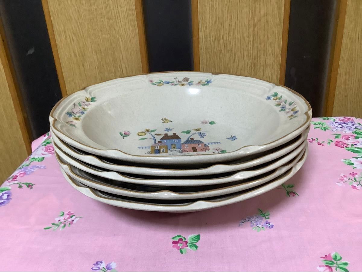 カレー皿　パスタ皿　深皿　 陶器　ヤマカ　YAMAKA   HEARTLAND  アメリカンカントリー　5枚セット