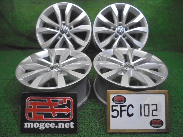 5FC102 BA11)) 送料無料 フォルクスワーゲン純正 17インチアルミホイール4本セット 17×7J 112×5H +43_画像1