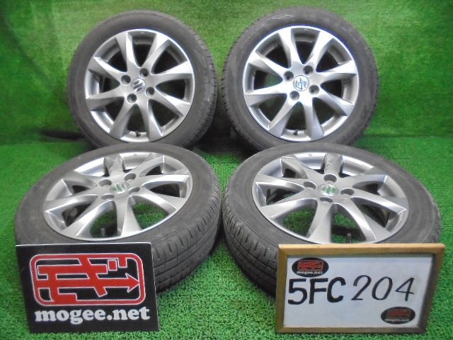 5FC204 AB4)) 送料無料 2022年製 165/60R15 ダンロップ ENASAVE EC204 夏タイヤ+スズキ純正 15インチホイール4本セット MA15 ソリオの画像1