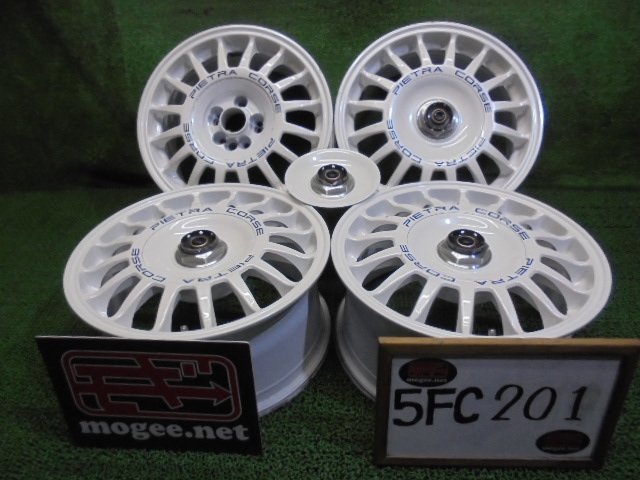 5FC201 BA12)) 送料無料 希少! 美品 WORK PIETRA CORSE 16インチマルチアルミホイール4本セット 16×7JJ 100×4H 100×5H +33 ワークの画像1