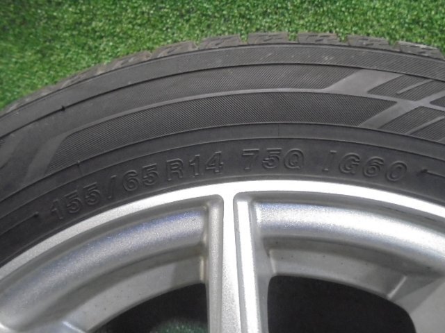 5FC633 BC5)) 送料無料 2022年製 155/65R14 ヨコハマタイヤ iceGUARD iG60 スタッドレスタイヤ+14インチホイール4本セット_画像4