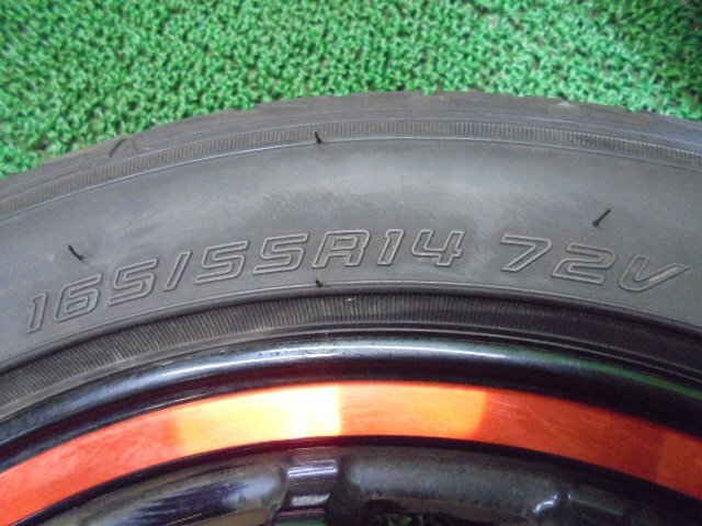 5EC221BC9 ) 送料無料 2021年製 165/55R14 ダンロップ LE MANS V 夏タイヤ+ブレスト バーンズテック14インチホイール4本セット_画像4