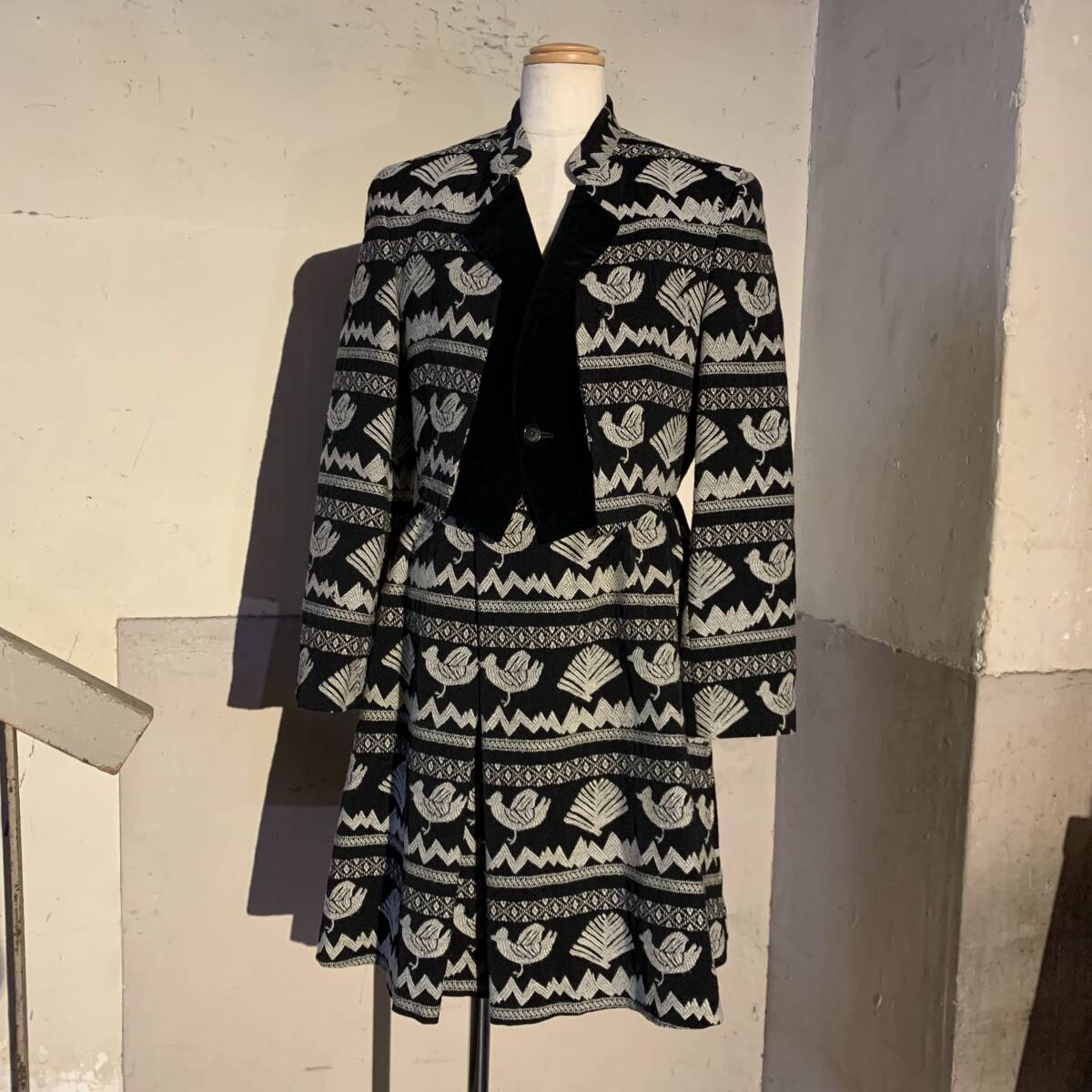 COMME des GARCONS 89AW 鳥刺繍 セットアップ Six AD1989 80s コムデギャルソン ドッキング ショートジャケット スカート_画像1