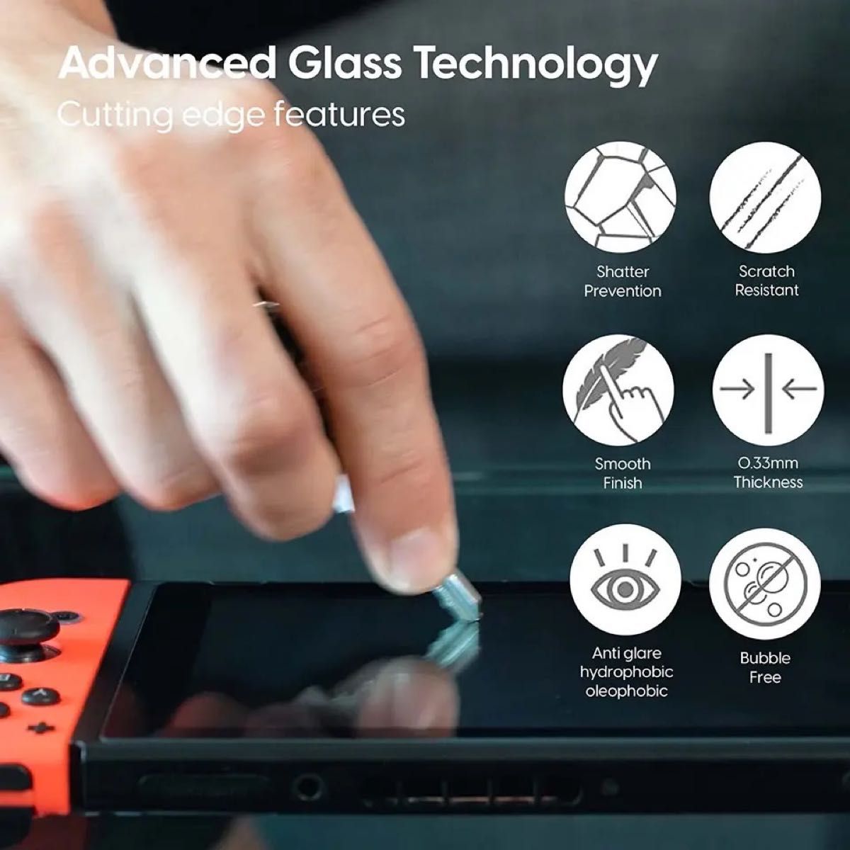 Nintendo Switch OLED 強化ガラス　保護フィルム　2枚入り