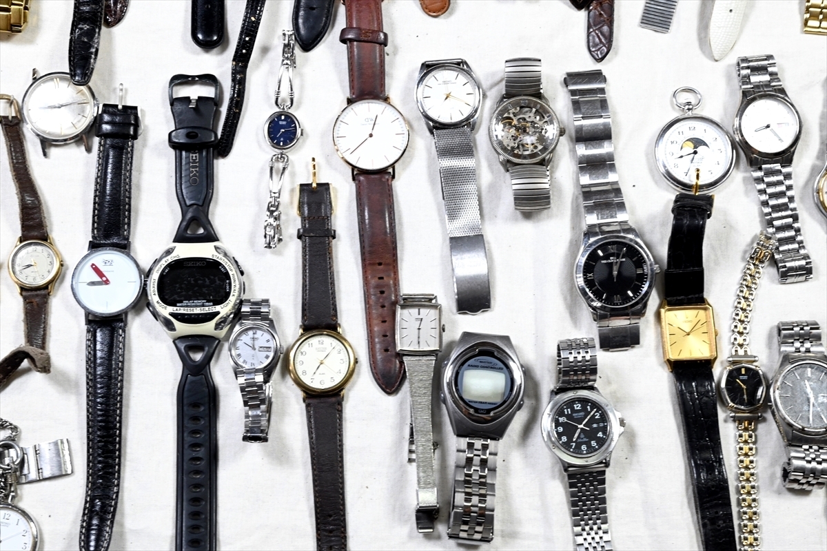 100本以上 腕時計 まとめ売り SEIKO/CITIZEN/ELGIN/TISSOT/CASIO/GUESS/AUREOLE 大量 クオーツ 機械式 手巻き 自動巻き メンズ ジャンク 2_画像8