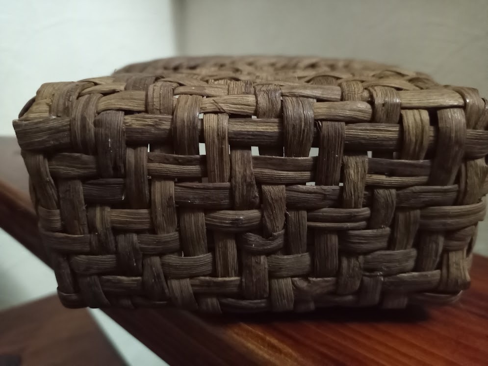  Aomori expert work mountain .. Mini . case . basket braided one wheel .. tea flower . tool tea utensils flower inserting mountain grape . basket ... braided eyes genuine article excellent article 