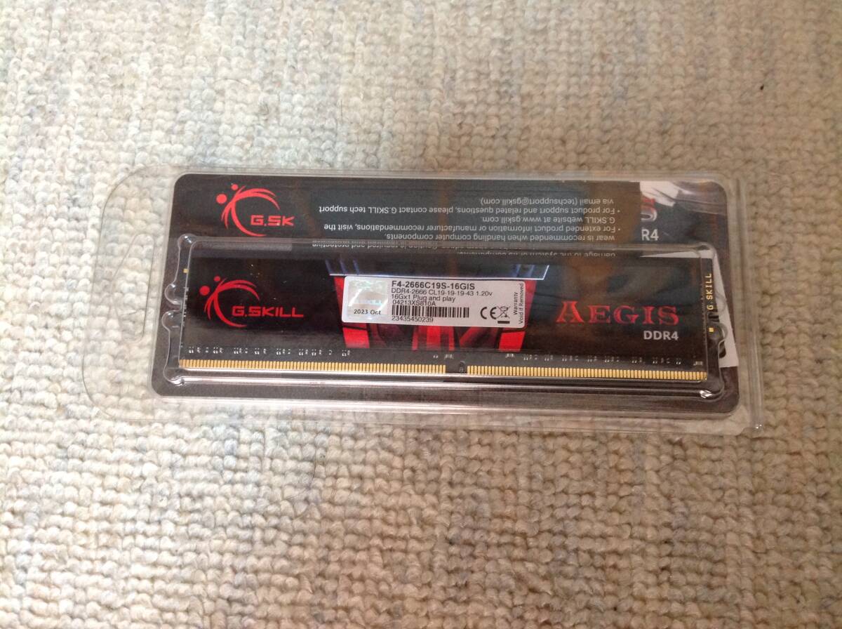 デスクトップ用メモリ　DDR4-2666　16GB×1　G.SKILL F4-2666C19S-16GIS_画像1