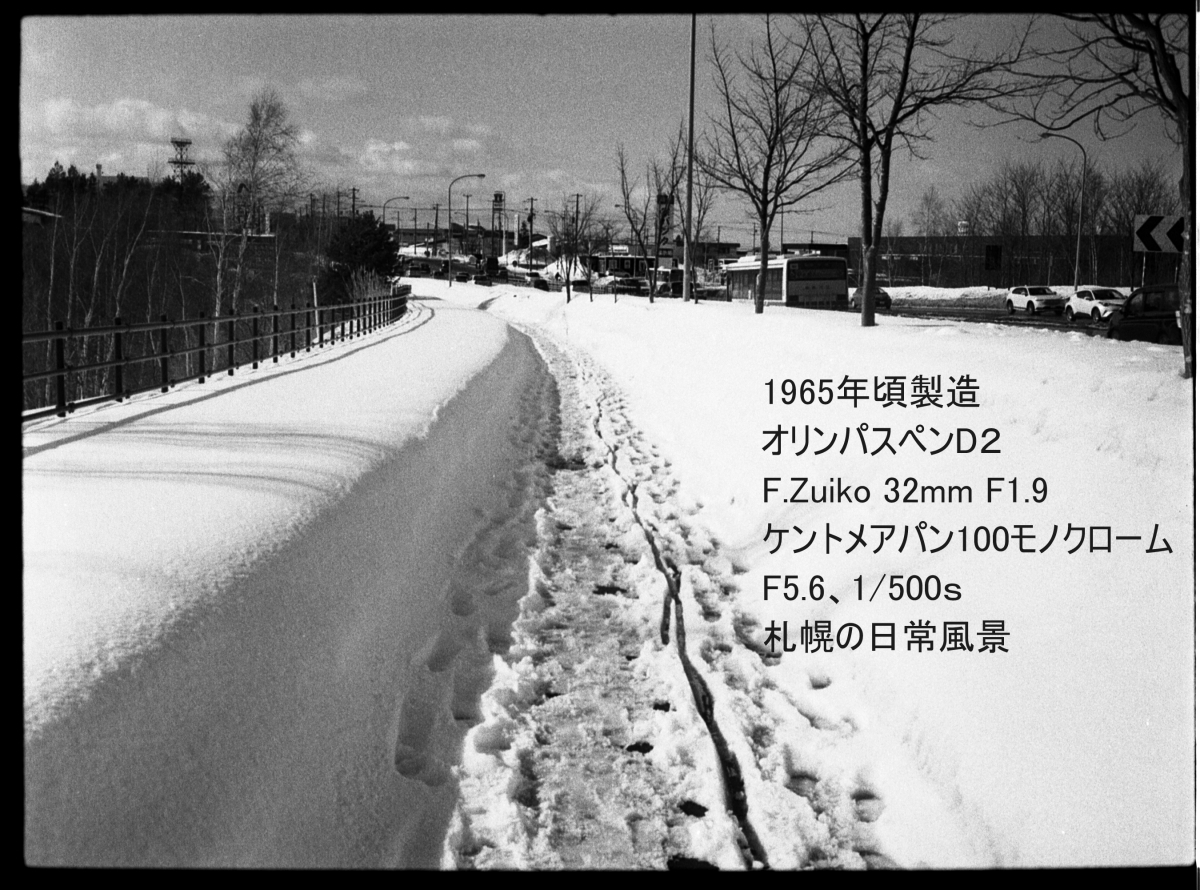 1965年製造 オリンパス・ペンD２ モノクローム作例掲載　ゆうパック着払い（60サイズ）_3/20午後、まだこれだけ積雪あります。