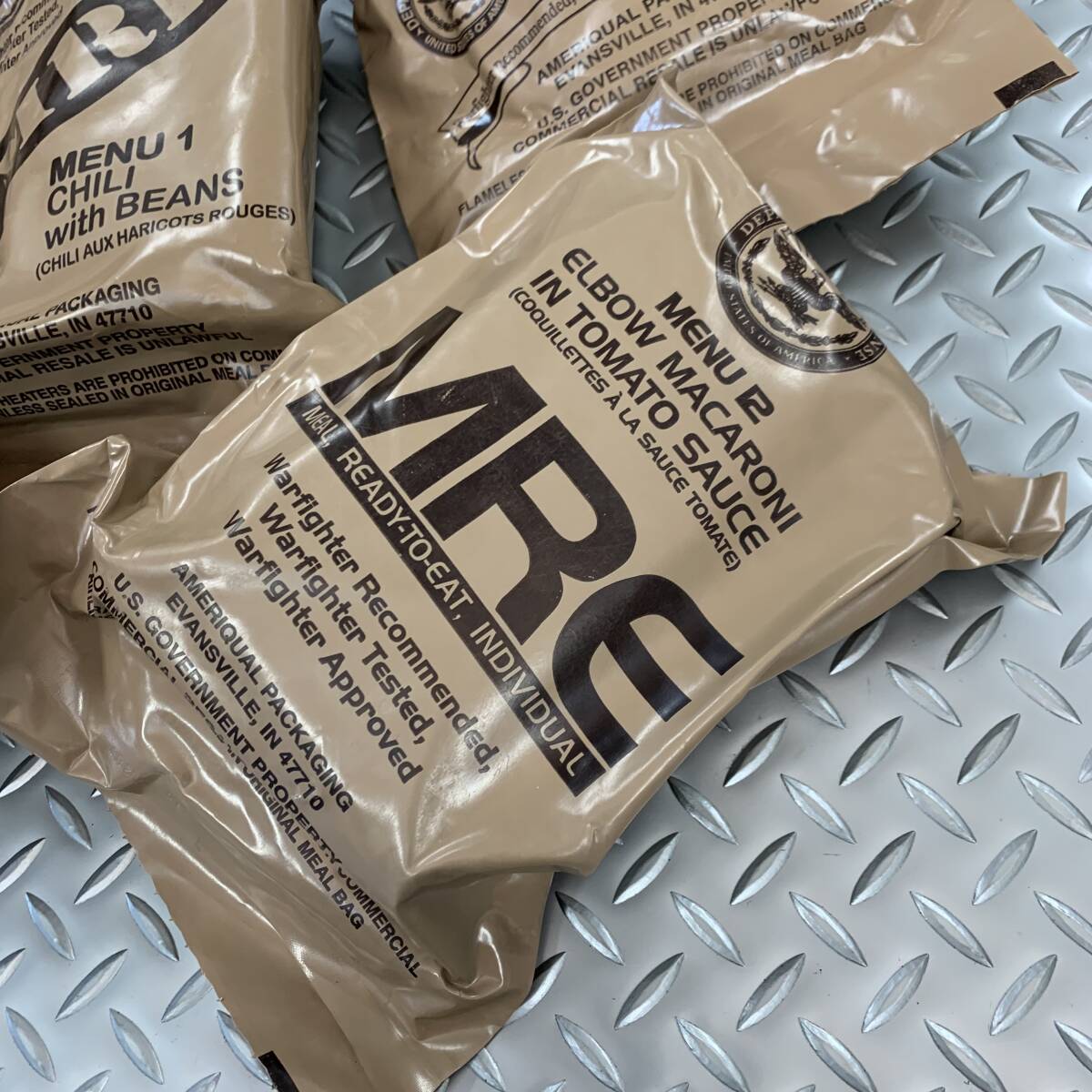 米軍実物 MRE/AMERIQUAL Meal-Ready-To-Eat レーション 2022検品 5個 sopakco wornick rcw cr1mの画像4