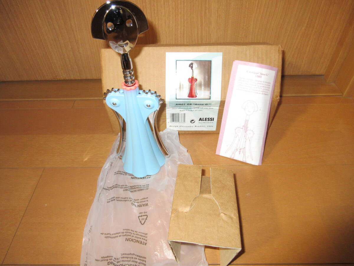 Alessi/アレッシィ　Wine opener Anna G/ワインオープナー　azzurro　/アンナ/Alessandro Mendini/アレッサンドロ・メンディーニ/_画像2