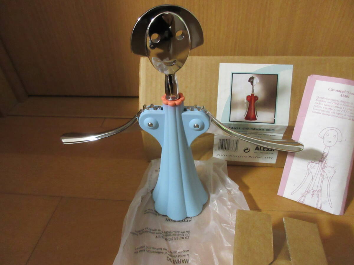 Alessi/アレッシィ　Wine opener Anna G/ワインオープナー　azzurro　/アンナ/Alessandro Mendini/アレッサンドロ・メンディーニ/_画像1