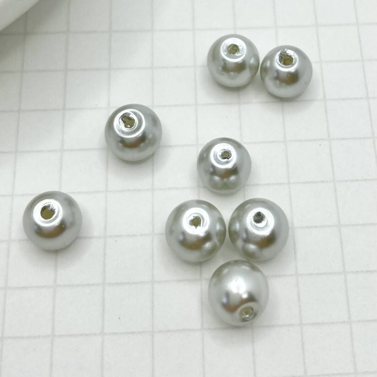 ZGY【 パールビーズ グレー 100piece 6mm 】灰 セット ガラスビーズ 素材 材料 ハンドメイド パーツ アクセサリー ストレート まとめ_画像3