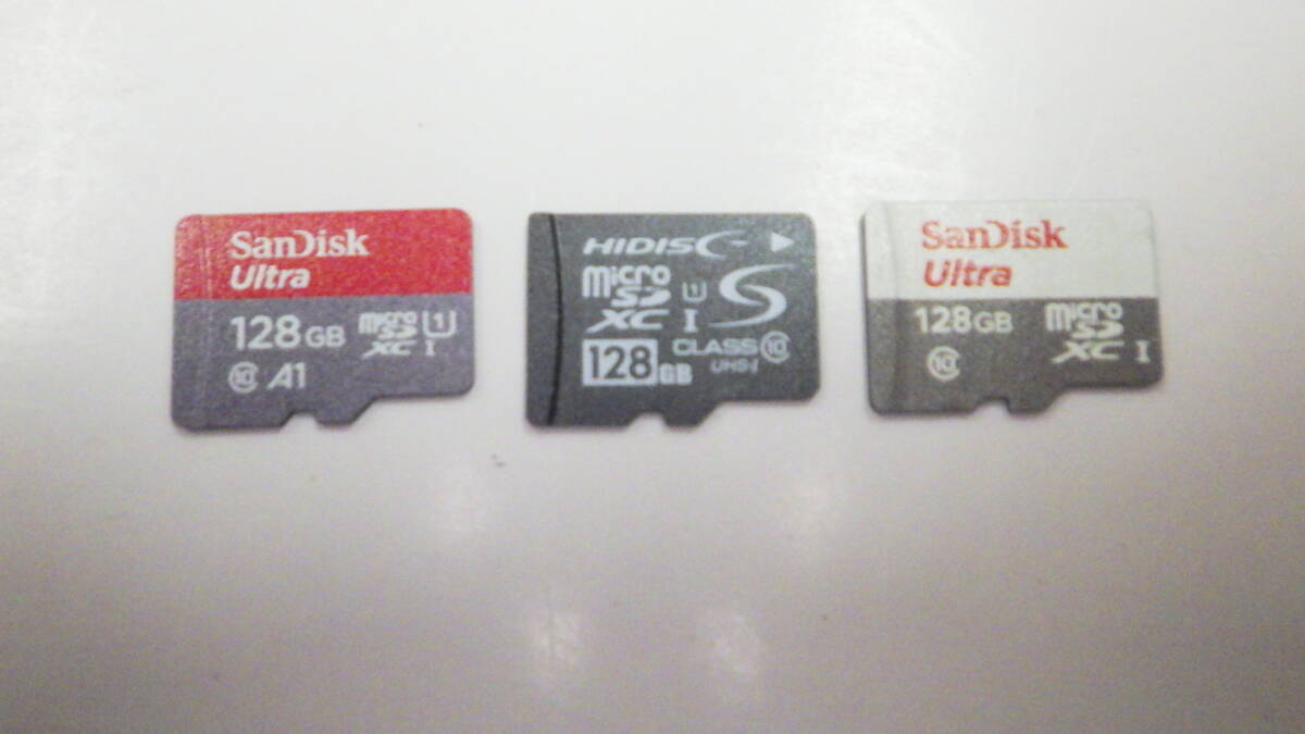 新入荷　SanDisk HIDISC　microSDXCカード 128GB　3枚セット　中古動作品_画像1