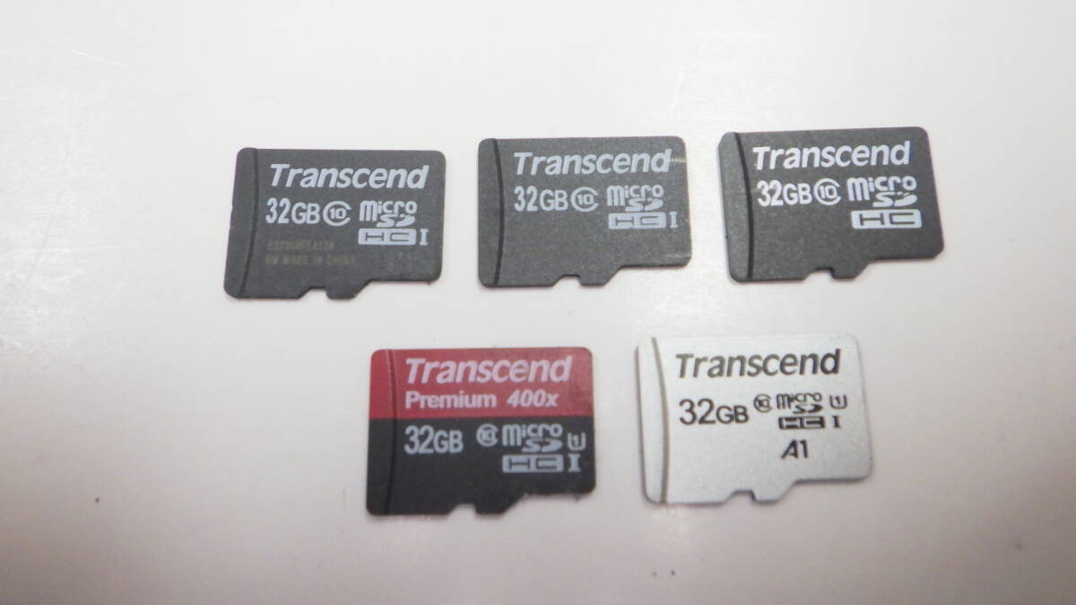 1円～　Transcend　microSDHCカード 32GB　5枚セット　中古動作品_画像1