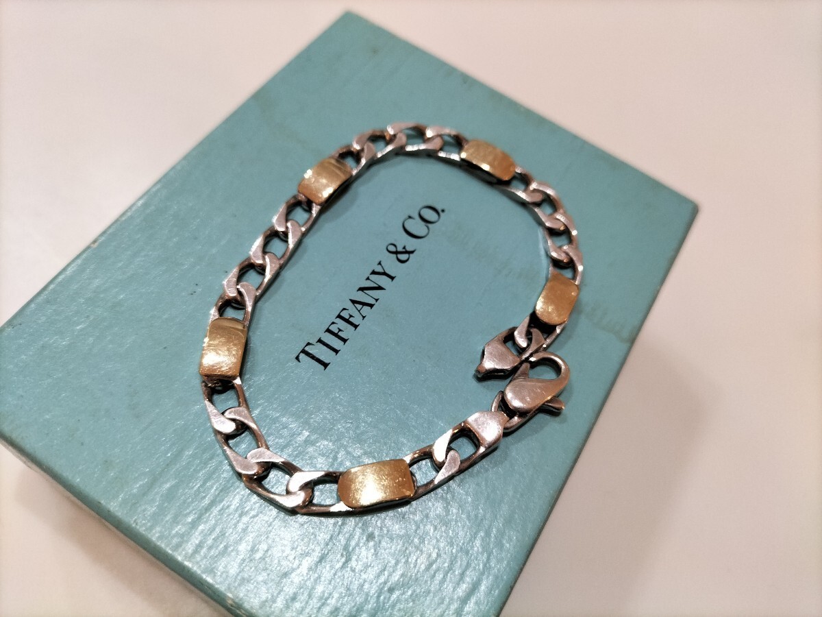  Tiffany flat bracele k18benechua silver Vintage 