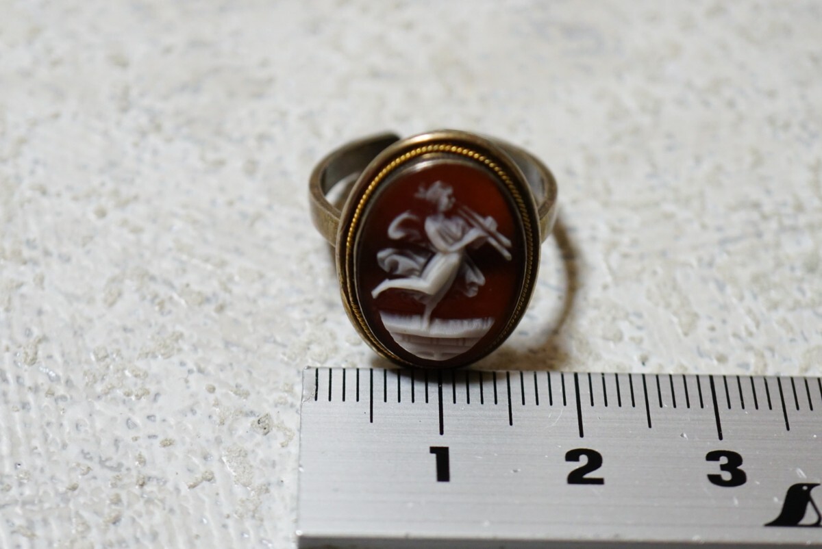 863 海外製 カメオ リング 指輪 ヴィンテージ アクセサリー SILVER 925刻印 アンティーク 人像 貴婦人 装飾品_画像5