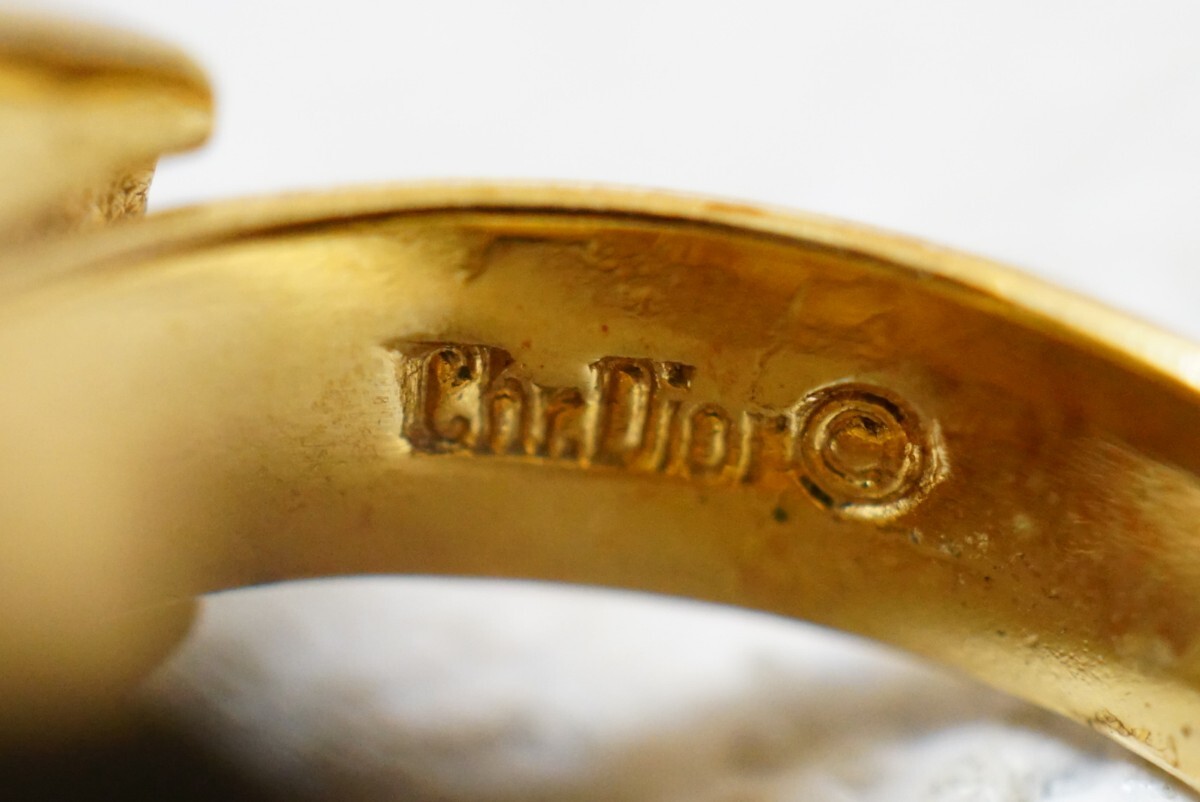1008 Christian Dior/クリスチャンディオール パール ゴールドカラー リング 指輪 海外 ブランド ヴィンテージ アクセサリー Dior 装飾品_画像4