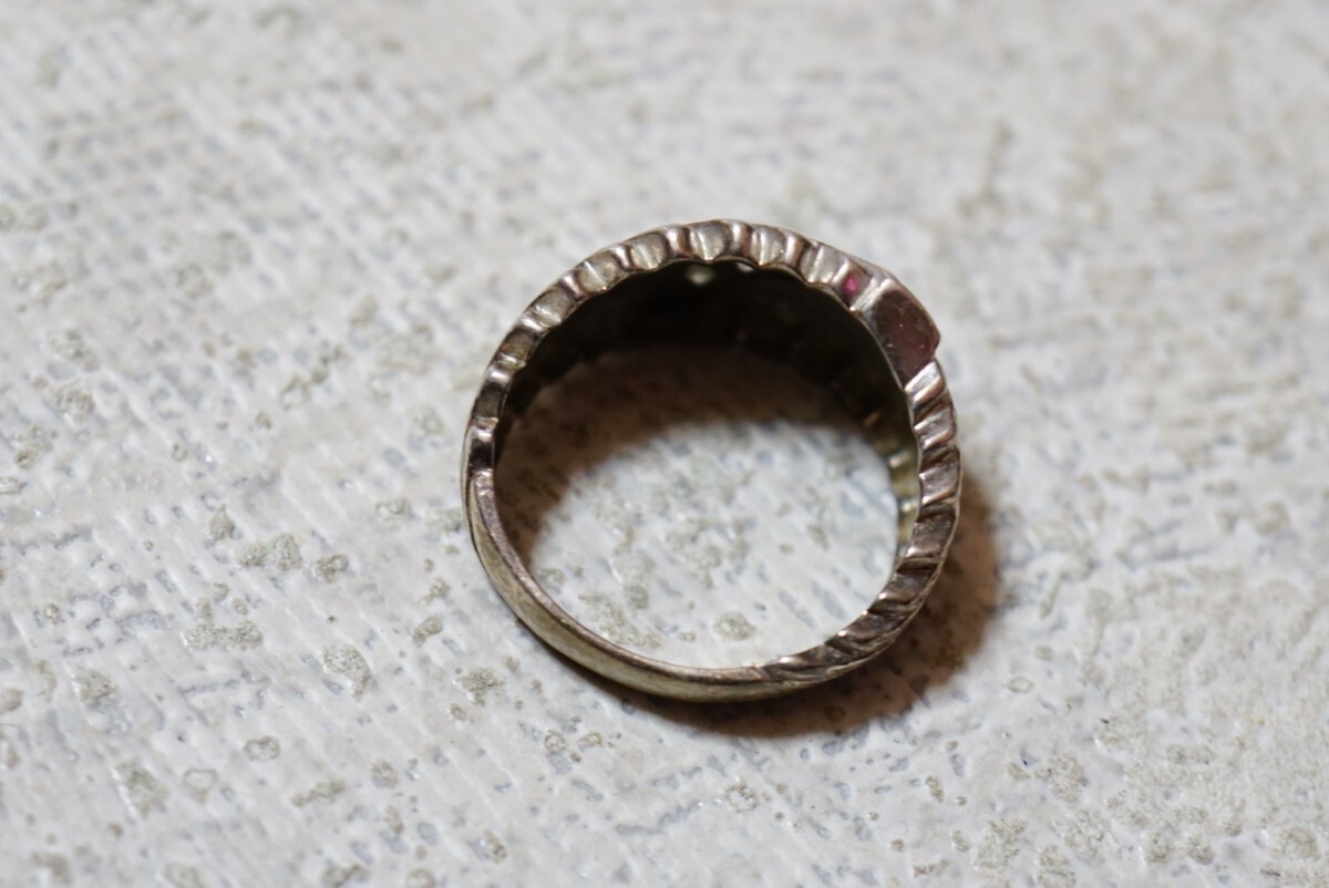 1384 天然ダイヤモンド シルバー リング 指輪 ヴィンテージ アクセサリー SILVER 925刻印 アンティーク 宝石 ダイヤ 装飾品_画像2