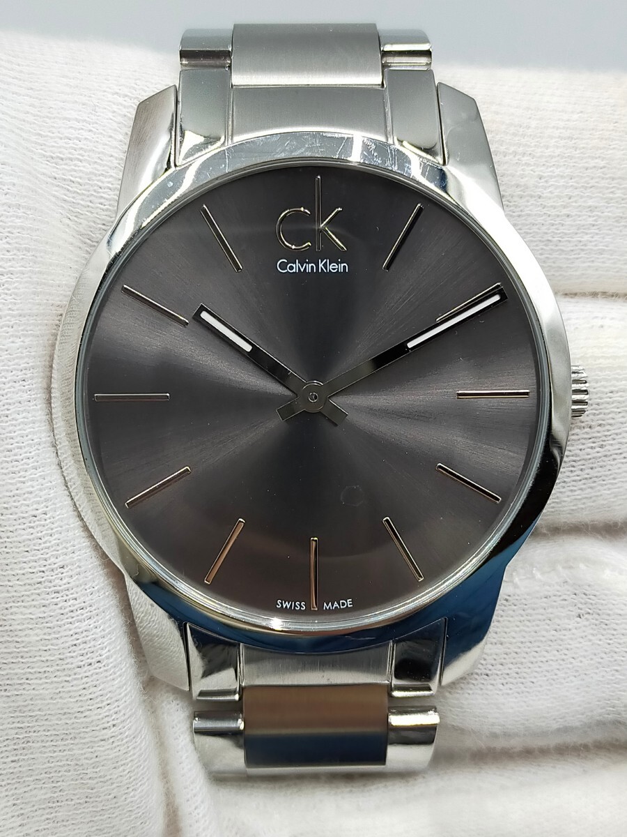 ☆Calvin Klein CK カルバンクライン K2G 211 アナログ腕時計 グレー×シルバー_画像2