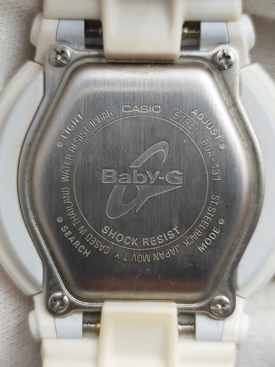○CASIO Baby-G 5194 BGA-131 ホワイト アナログ腕時計 カシオ ベビーG_画像2