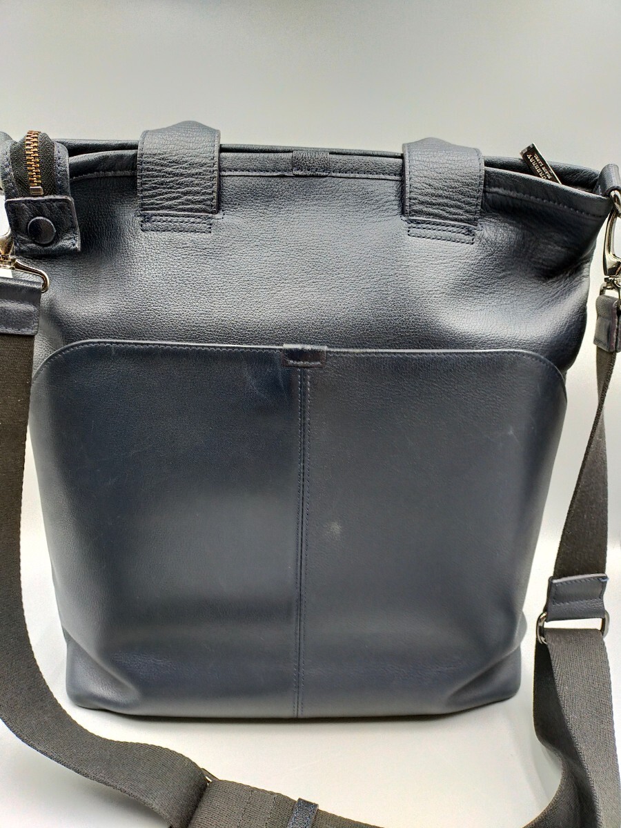 ☆BURBERRY BLACK LABEL レザー 2way ショルダーバッグ トートバッグ ネイビー 紺色 バーバリー_画像2