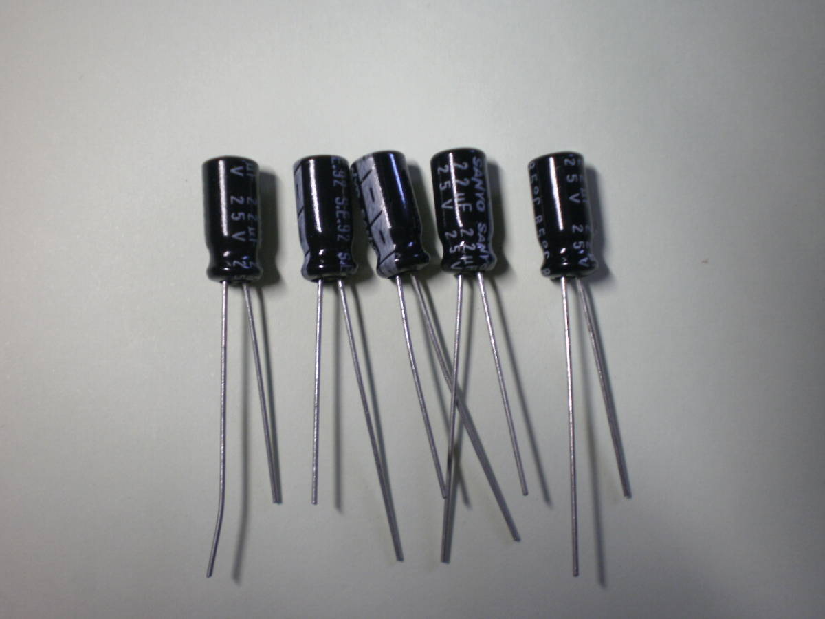  electrolytic capacitor 22μF 25V SANYO 5 piece set unused goods [ several set have ] [ tube 13-2]