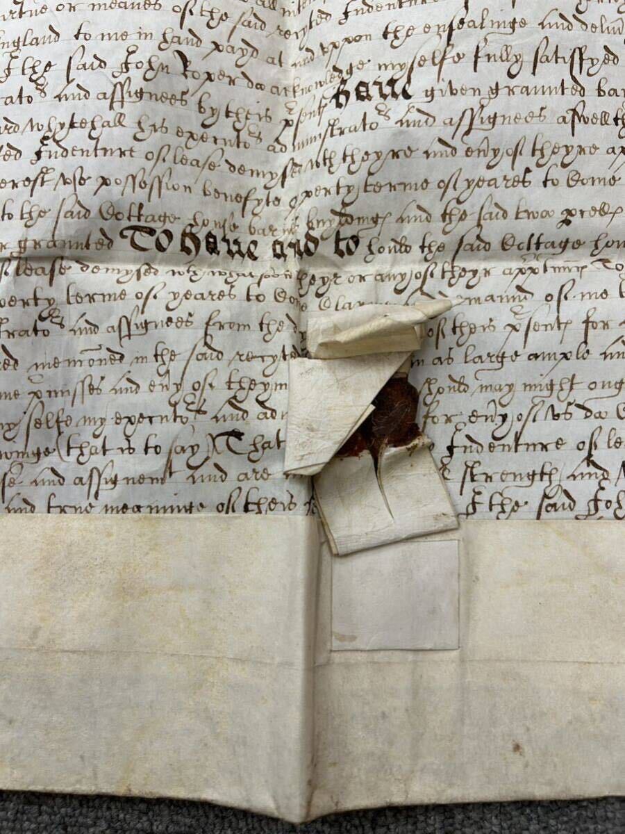 羊皮紙 パーチメント イギリス 古文書 1611の画像6