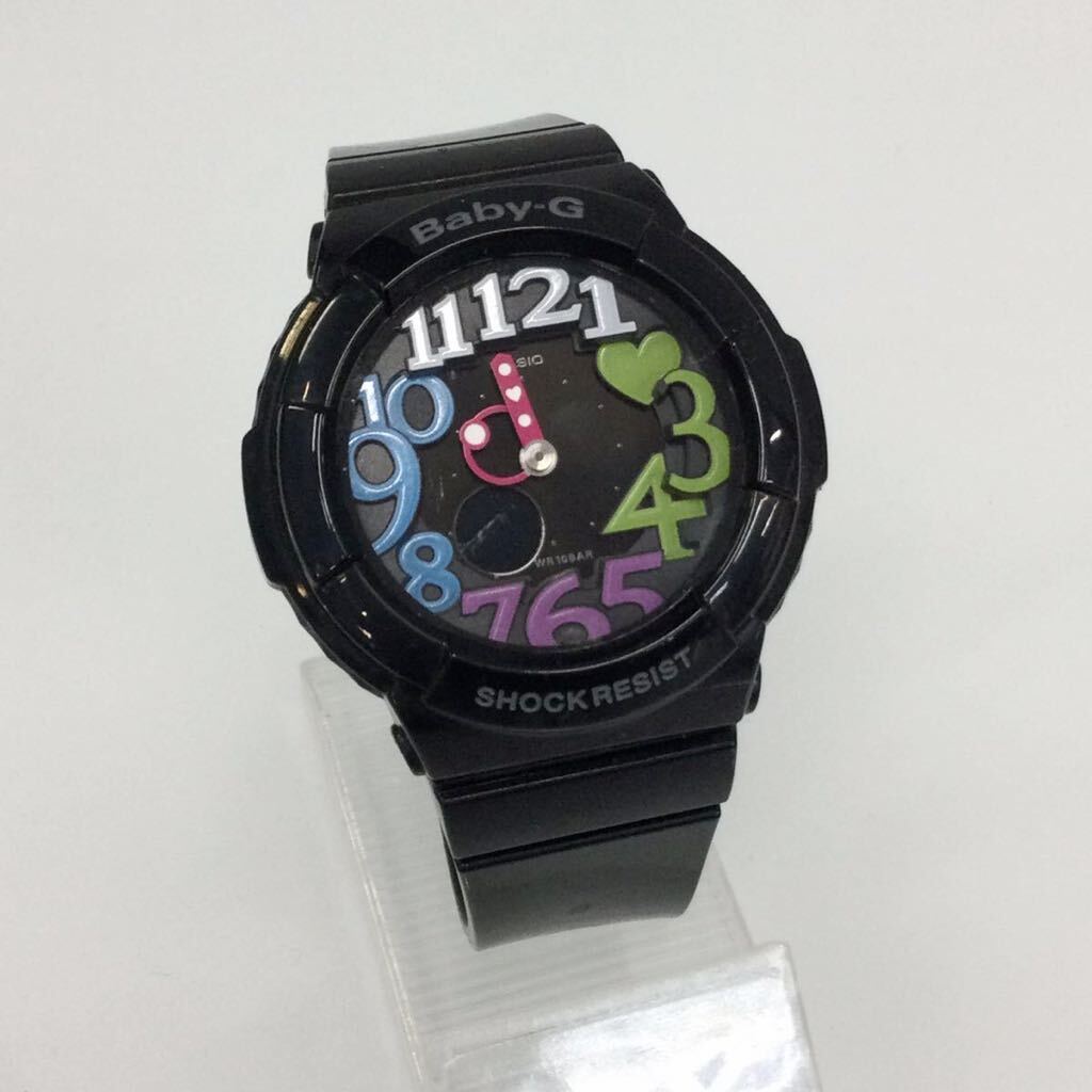 ※【CASIO/カシオ】BABY-G/ベイビージー BGA-131-1B2JF NeonDialSeries レディース腕時計 ハート カラフル ブラック ベイビーG ケース付き_画像3