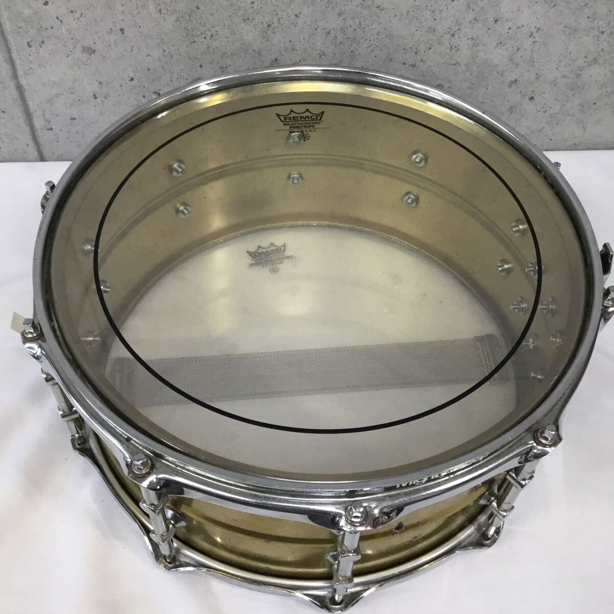 t【YAMAHA/ヤマハ】楽器 打楽器 REMO TAMA ドラム スネアドラム スネア 中古品 保管品 詳細不明 サビ有 使用感，キズ多々あり 現状お渡し の画像1