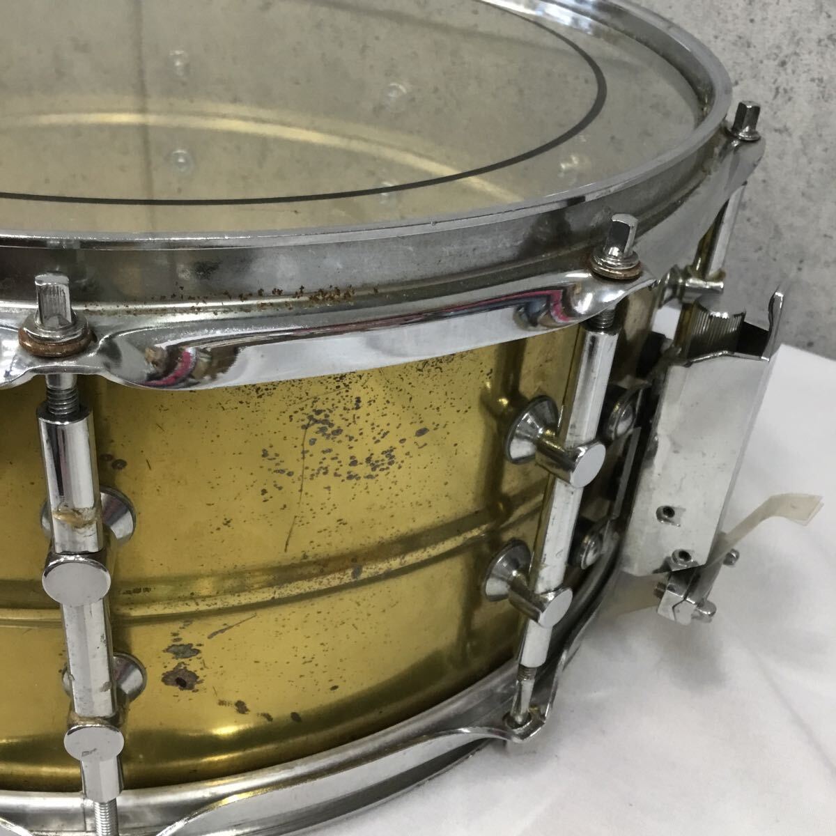 t【YAMAHA/ヤマハ】楽器 打楽器 REMO TAMA ドラム スネアドラム スネア 中古品 保管品 詳細不明 サビ有 使用感，キズ多々あり 現状お渡し の画像4