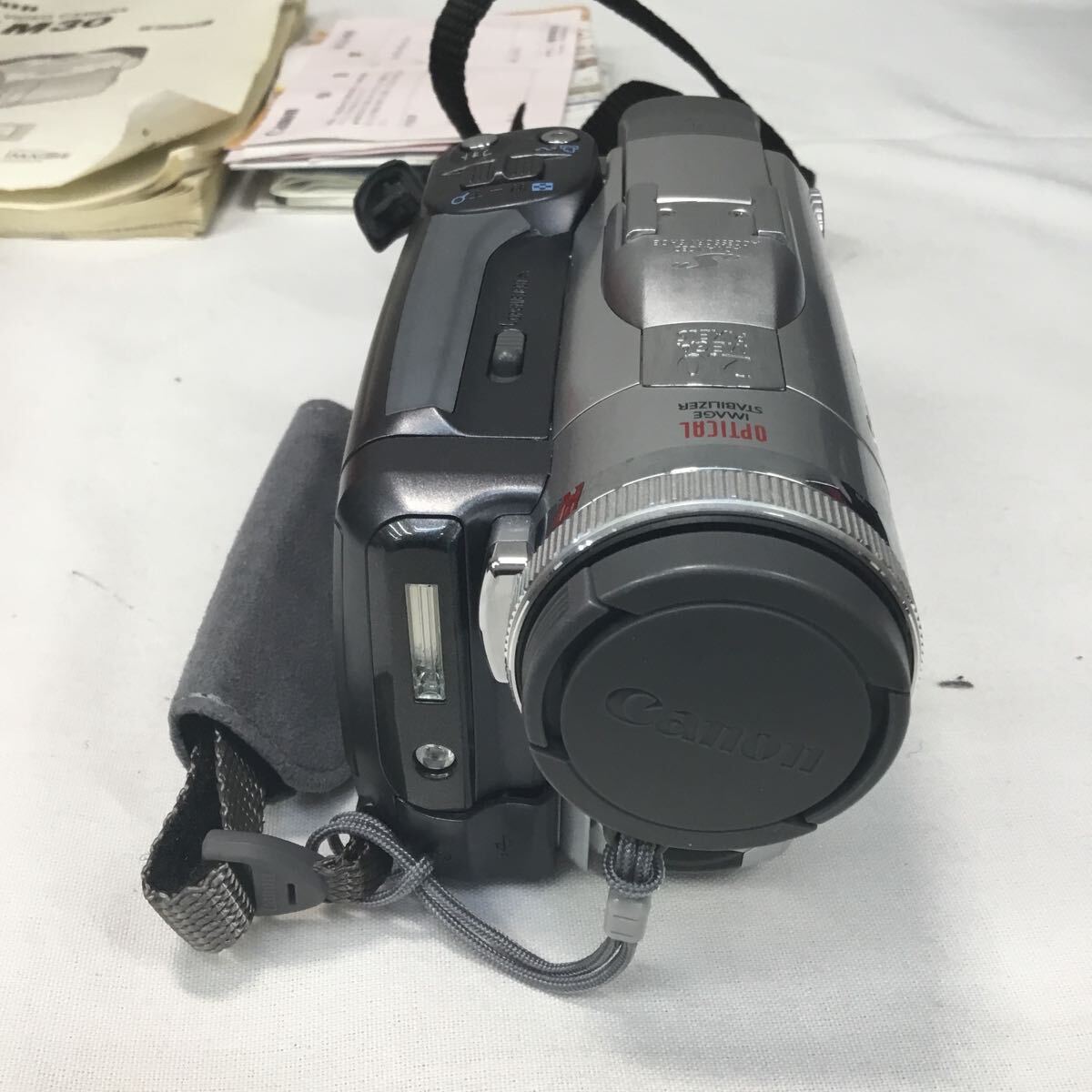 &【Canon/キャノン】デジタルビデオカメラ MiniDV FV M30 280X シルバー リモコン付 箱、説明書 通電確認済 保管品 現状品_画像3