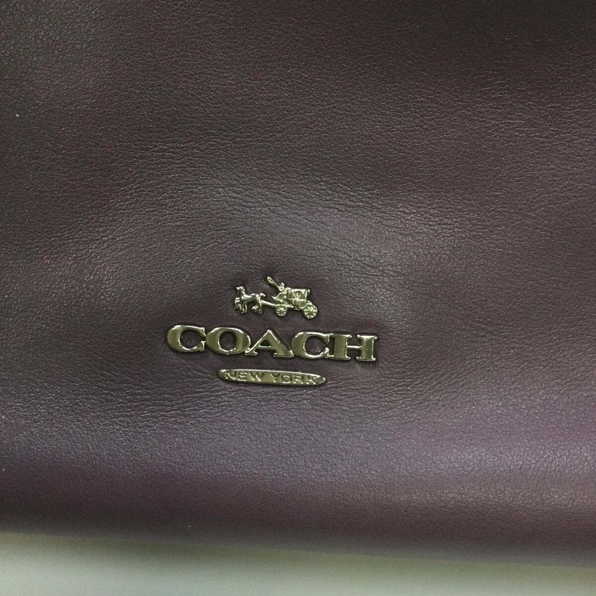 ◎【COACH/コーチ】ショルダーバッグ レザー パープル 紫 肩掛け ワンショルダーバッグ シルバーロゴ 【全国送料一律520円】_画像9