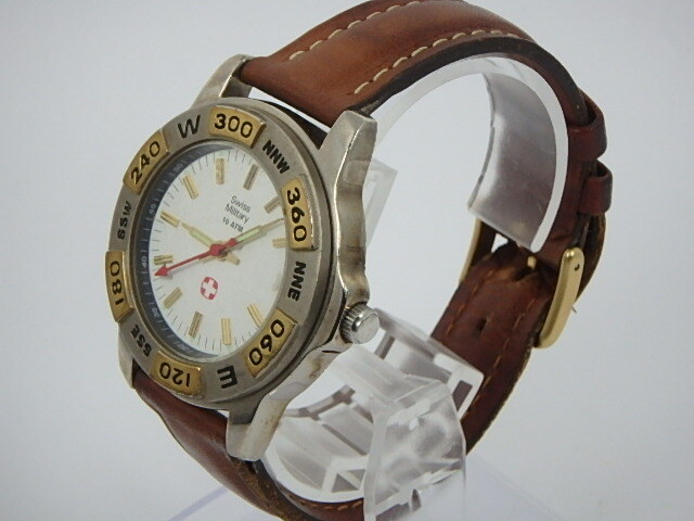 [1131]*SWISS MILITARY 8358 men's wristwatch operation goods *