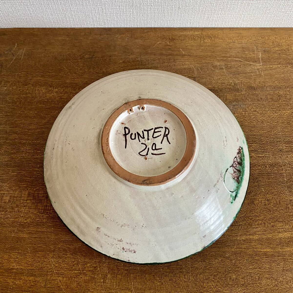 スペイン陶器 ドミンゴ パンター 絵皿 直径約28㎝ / 飾り皿 大皿 PUNTER 洋皿の画像6
