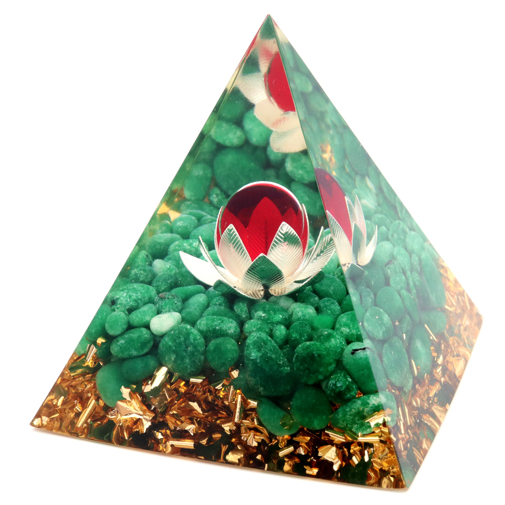 オルゴナイト ピラミッド 蓮の花 orgonite pyramid 置物 天然石 パワーストーン 浄化 母の日 2024 プレゼント_画像1