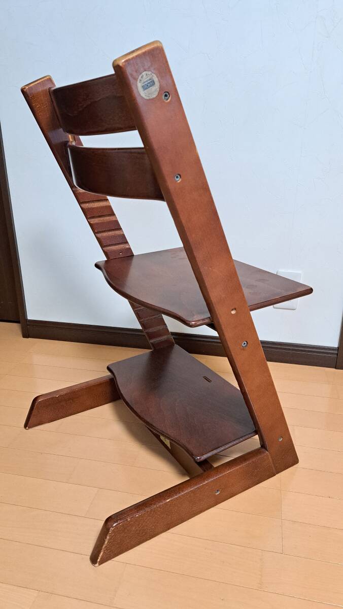 ストッケ トリップトラップ（ウォールナットブラウン）ベビーガード付き ジャンク扱い STOKKE TRIPP TRAPP B_画像4