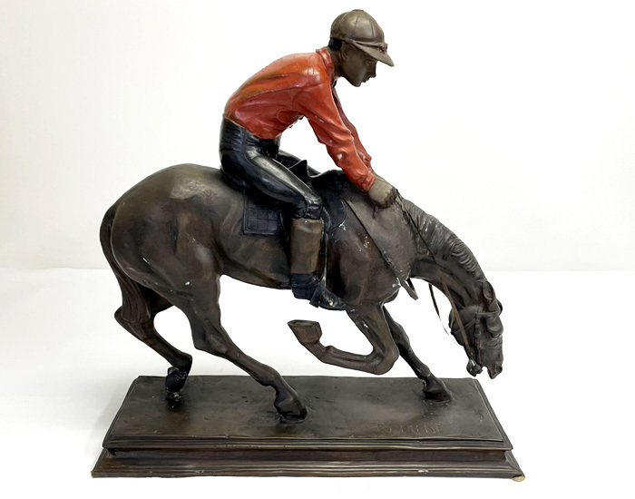 P.J.Mene ピエール・ジュール・メネ ブロンズ像 銅像 bronze 乗馬 競馬 オブジェ 置物 馬 ジョッキー Pierre Jules Mene 1800年代