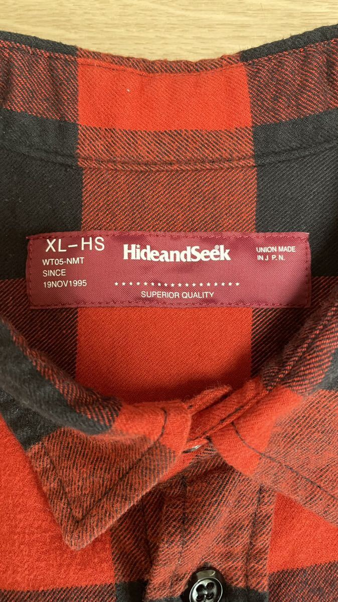 バッファロー チェック HIDE ANS SEEK ハイドアンドシーク 日本製 シャツ_画像3