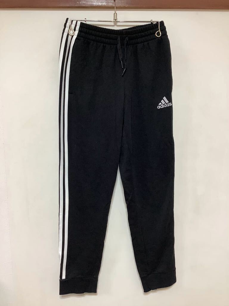 G-1241 adidas アディダス スウェットパンツ M ブラック ロングパンツ トレーニングパンツ 裾リブの画像1