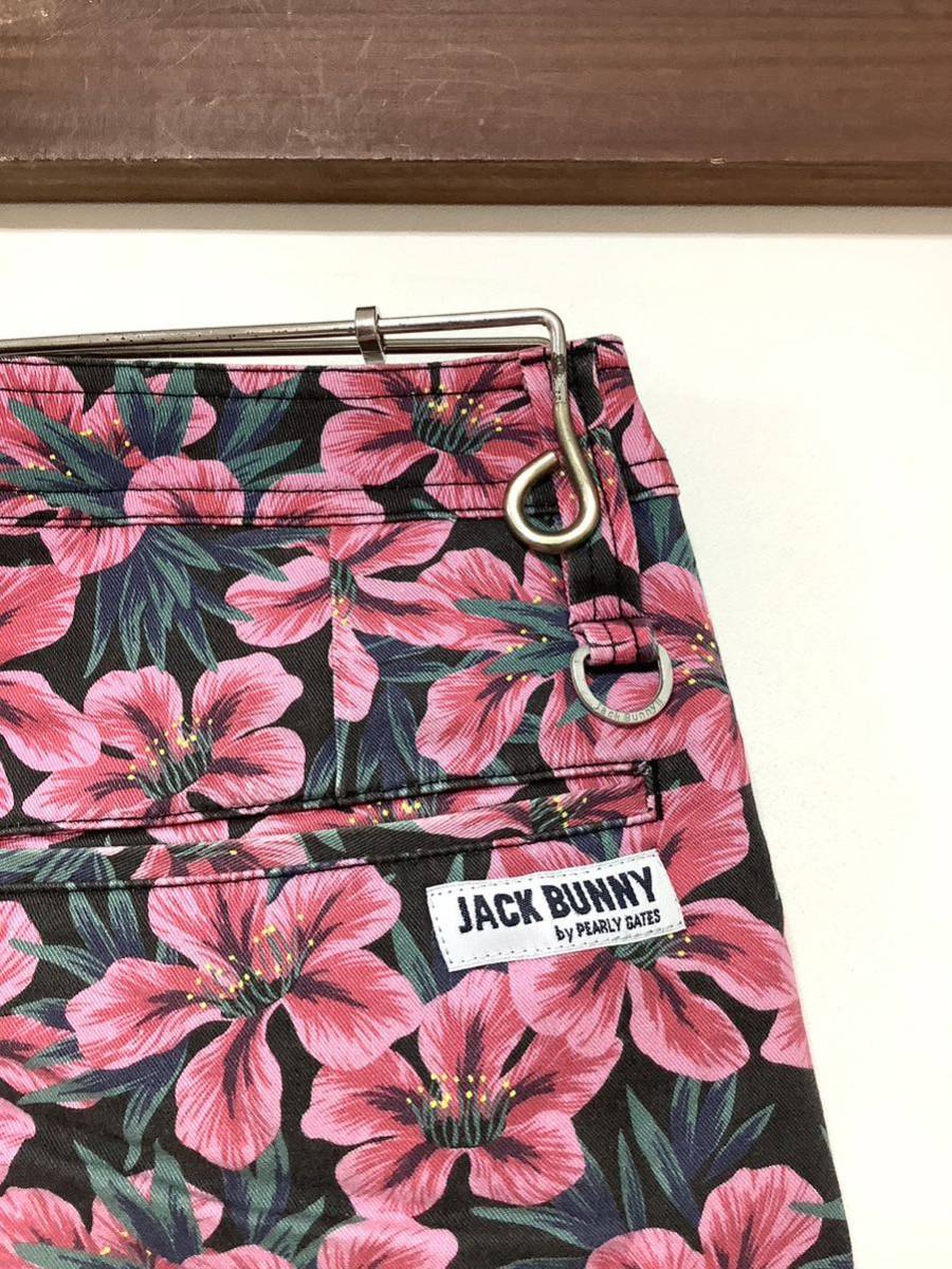 B-1222 JACK BUNNY by PEARLY GATES ジャックバニー 花柄 スリムパンツ ゴルフパンツ 0 ブラック/ピンク レディース_画像3