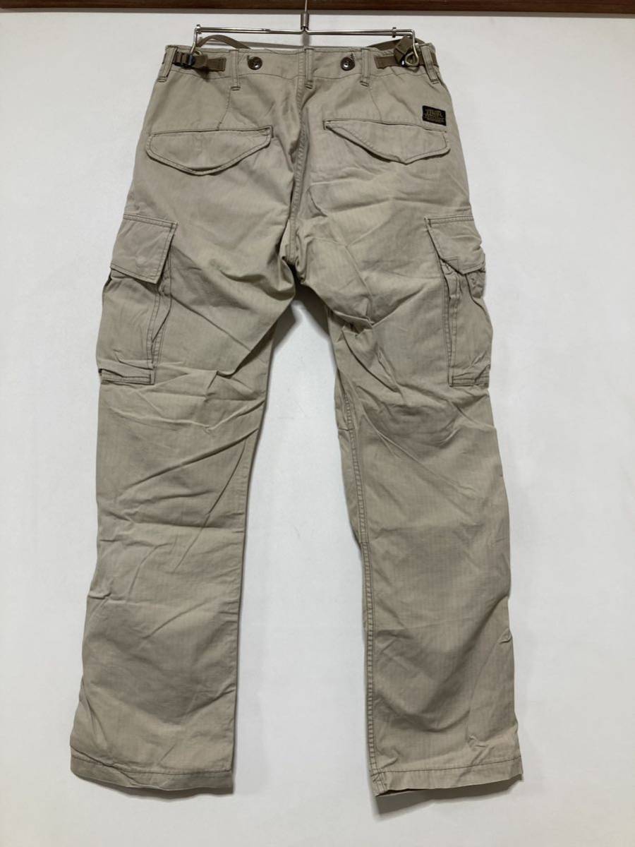 B-1243 EDWIN TROUSERS エドウィントラウザーズ カラーパンツ カーゴパンツ S リップストップ ベージュ_画像2