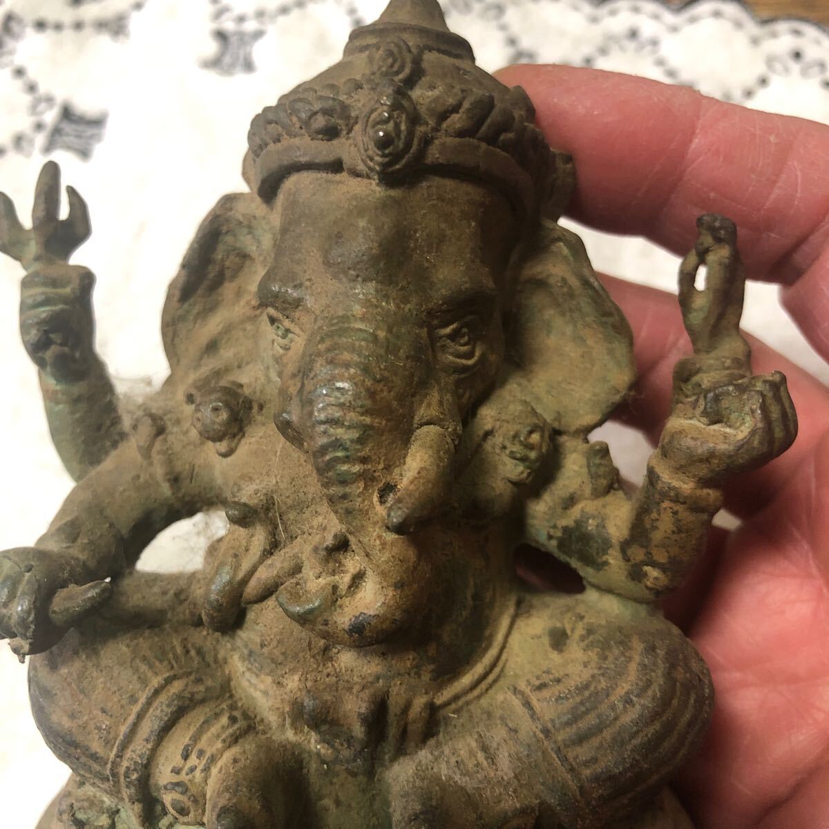 金属の「ガネーシャ」仏像 チベット　インド　シバ神　ガネーシャ神　縁起物_画像2