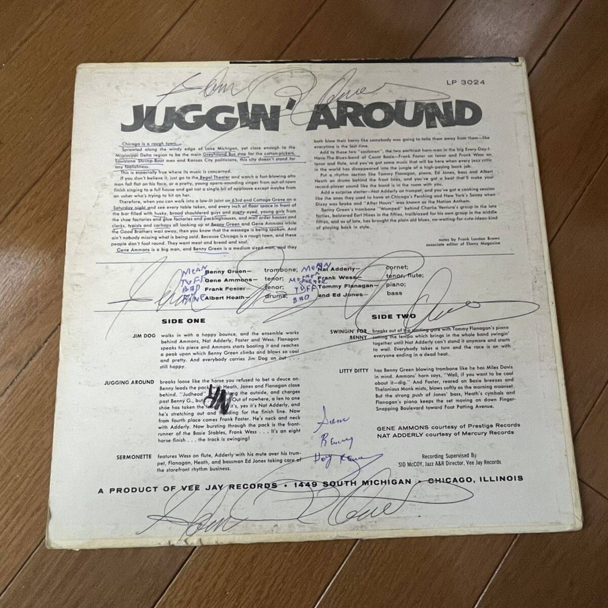 US盤 LP / GENE AMMONS,NAT ADDERLY,ETC/JUGGIN' AROUND/VEE JAY VJLP-3024_画像2